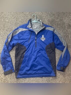 Antigua NHL New York Rangers 2014 Stanley Cup Blue Gray Jacket (M) Pullover